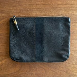 Kempton & Co. leather & suede pouch